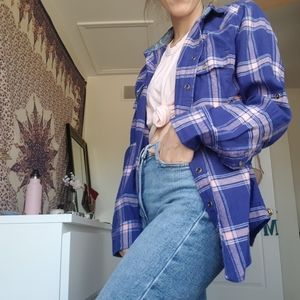 Jachs Girlfriend Purple Plaid Button Up Top